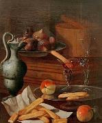 Cristoforo Munari Glaser und Loffelbiskuits oil painting